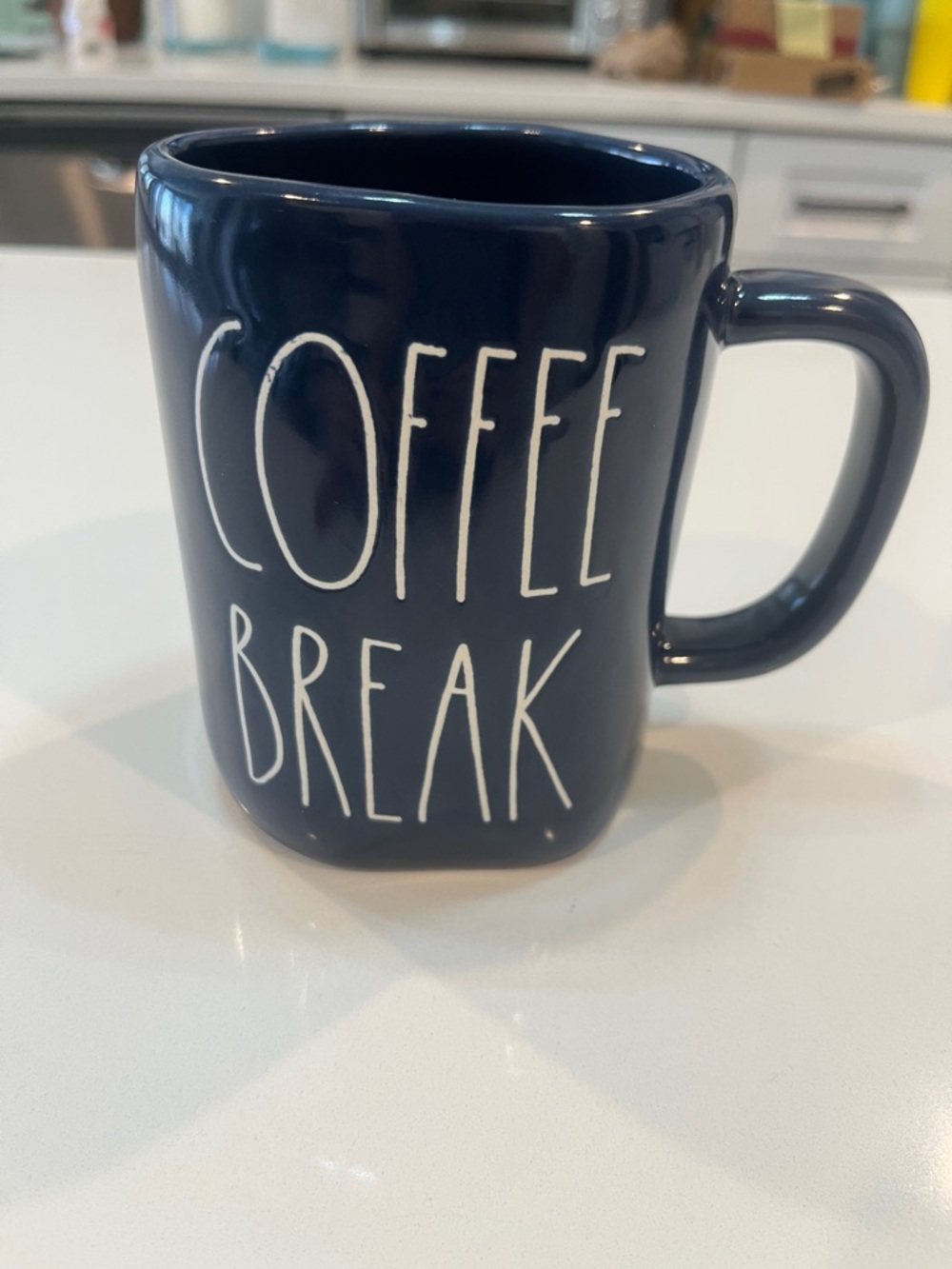 Rae Dunn Navy 'COFFEE BREAK' Ceramic Mug